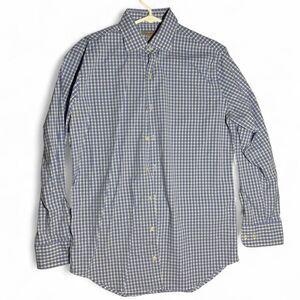 Peter Millar Wicking Blue Gingham Button Down Shirt Men's Blue Shirt
